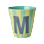 Rice - Melamine Cup with the Letter M - Blue and Green - Medium - 250 ml