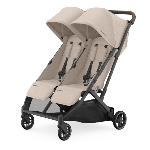 UPPABaby - Minu Duo Stroller - Ada - Sandstone Mélange - Carbon Frame - Chestnut Leather
