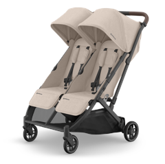 UPPABaby - Minu Duo Stroller - Ada - Sandstone Mélange - Carbon Frame - Chestnut Leather