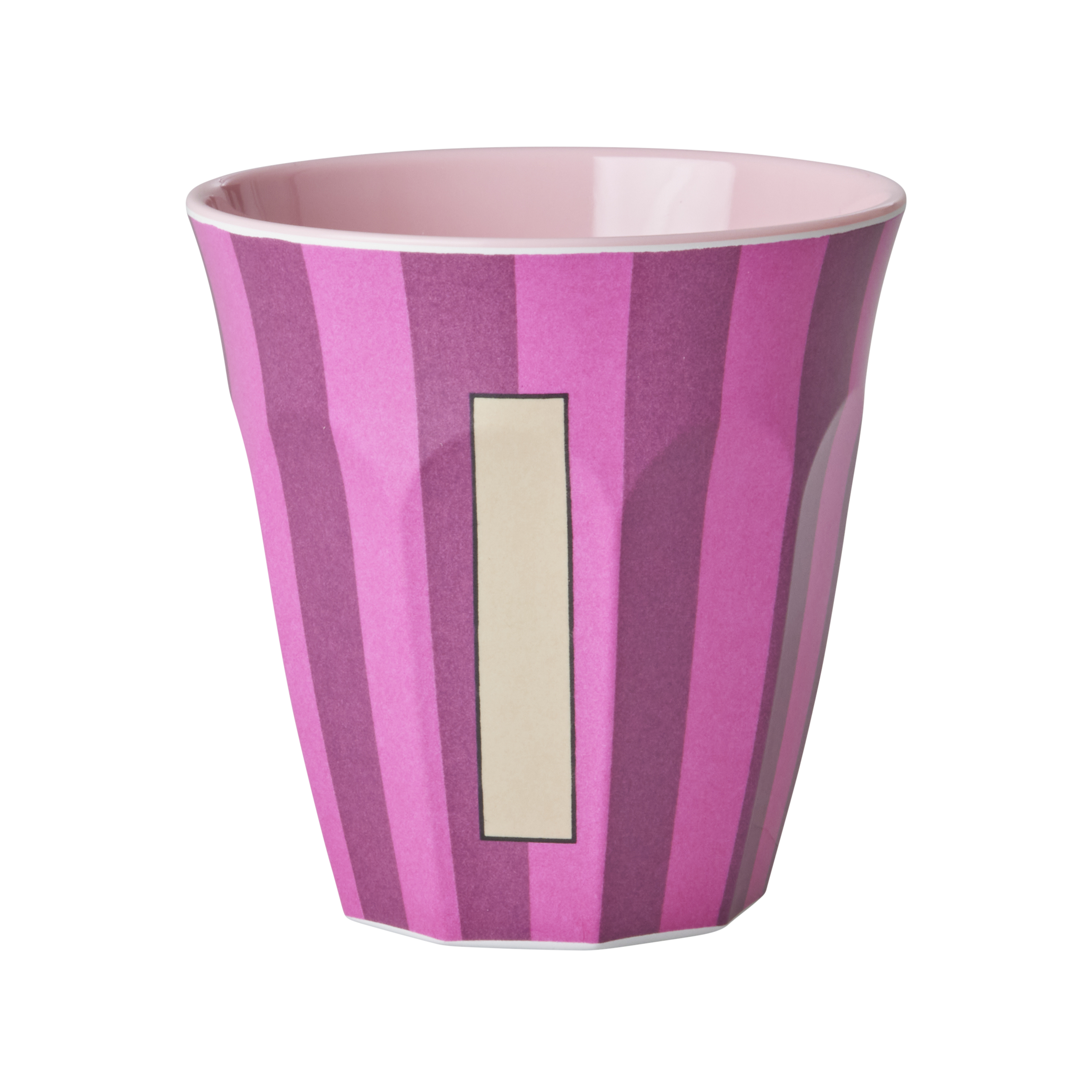 Rice - Melamine Cup with the Letter I - Pink - Medium