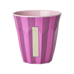Rice - Melamine Cup with the Letter I - Pink - Medium