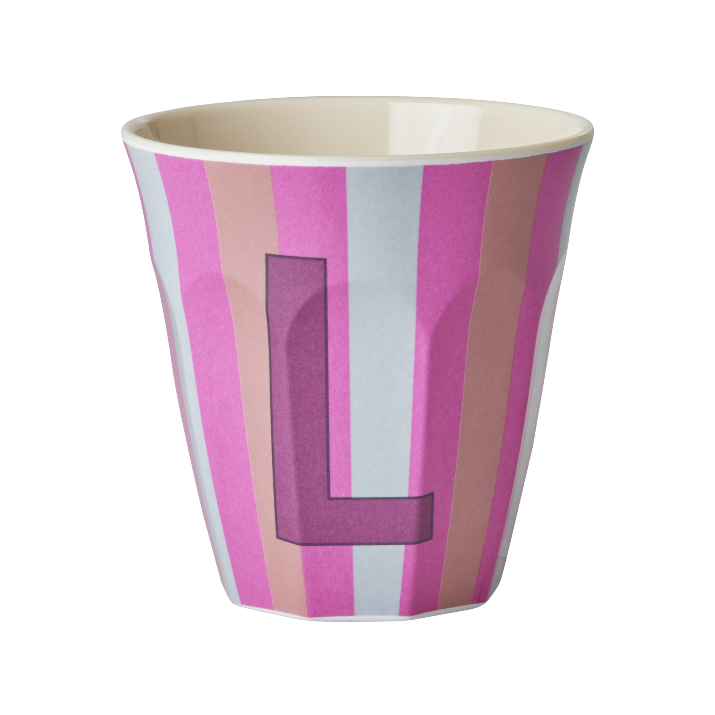 Rice - Melamine Cup with the Letter L - Pink - Medium