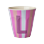 Rice - Melamine Cup with the Letter L - Pink - Medium