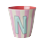 Rice - Melamine Cup with the Letter N - Blue and Pink - Medium - 250 ml