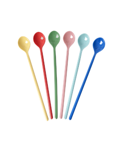 Rice - Melamine Latte Spoons - Assorted Solid Colors - Set of 6