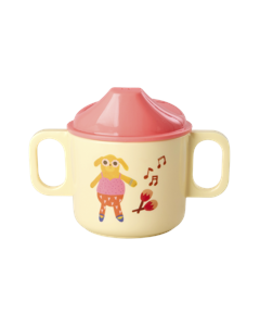 Rice - Melamine 2 Handle Baby Cup with Music Band Print - Pink - 250 ml