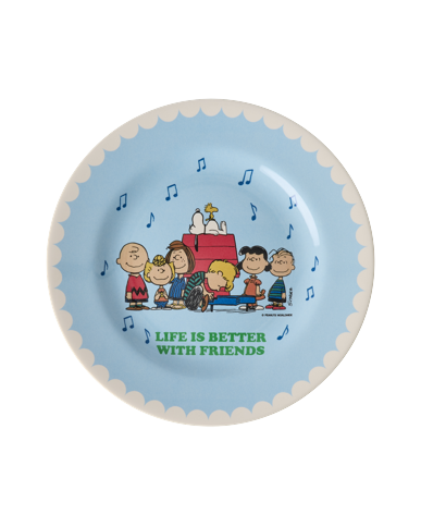 Rice - Melamine Side Plate with Snoopy Print - Soft Blue - Small