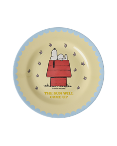 Rice - Melamine Side Plate - Cream Snoopy Print - Cream and Yellow