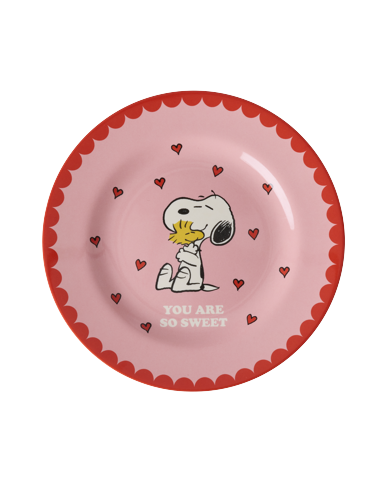 Rice - Melamine Side Plate with Pink Snoopy Print - Pink