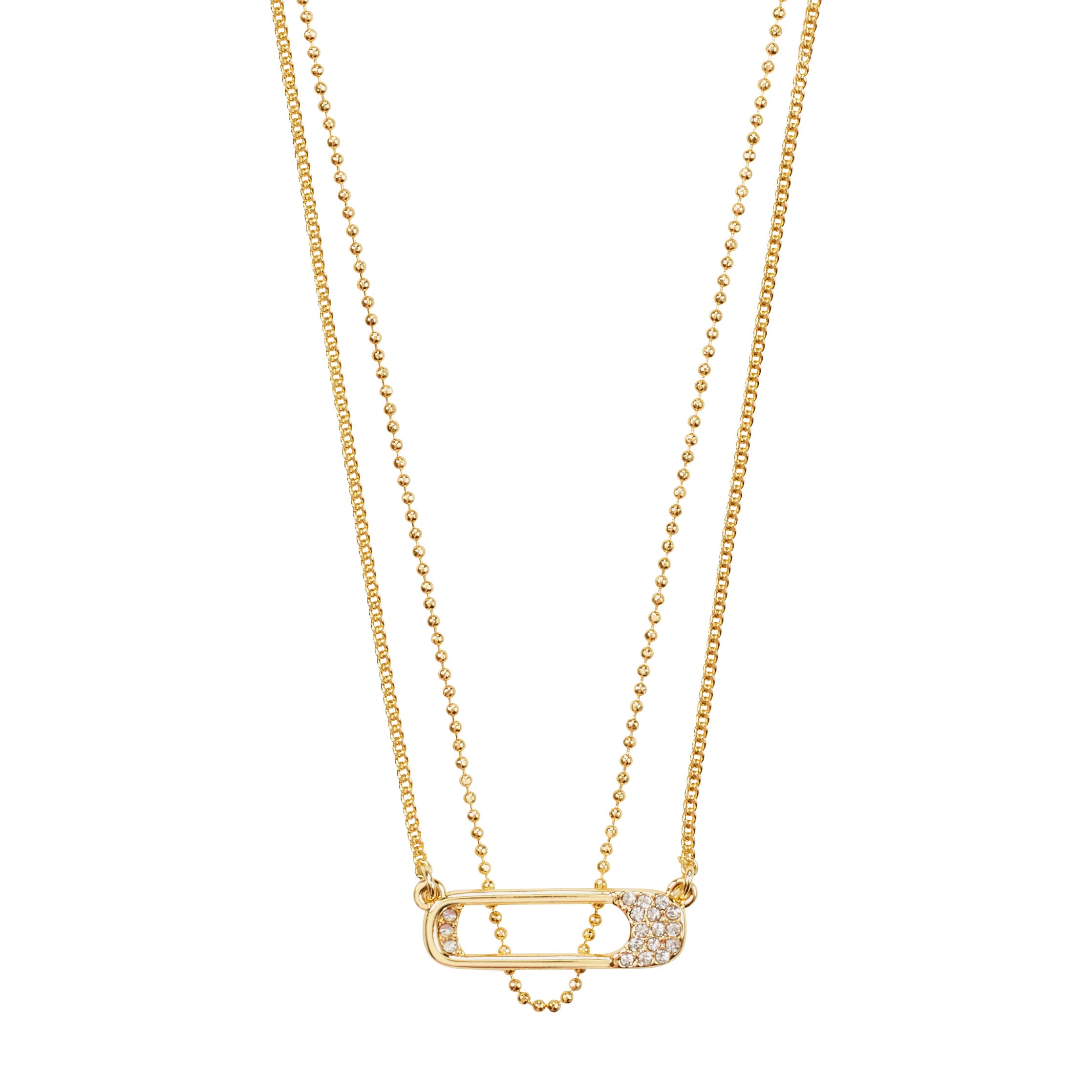PILGRIM - INSTANT Necklace, 2-in-1 Set - Gold Plated - 38 cm + 9 cm Extension