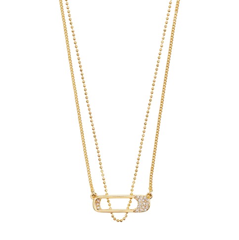 PILGRIM - INSTANT Necklace, 2-in-1 Set - Gold Plated - 38 cm + 9 cm Extension
