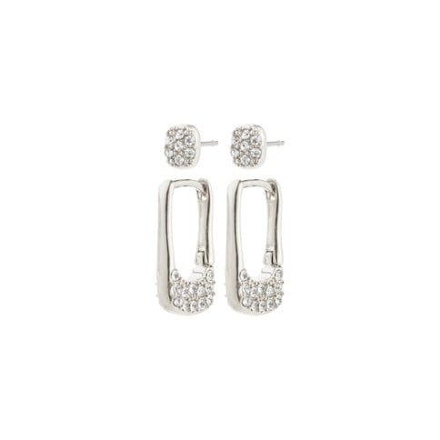 PILGRIM - INSTANT Earrings 2-in-1 Set - Silver-Plated - 5mm / 15mm