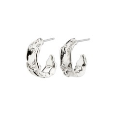 PILGRIM - SOL Crystal Semi-Hoop Earrings - Silver-Plated - 15 mm