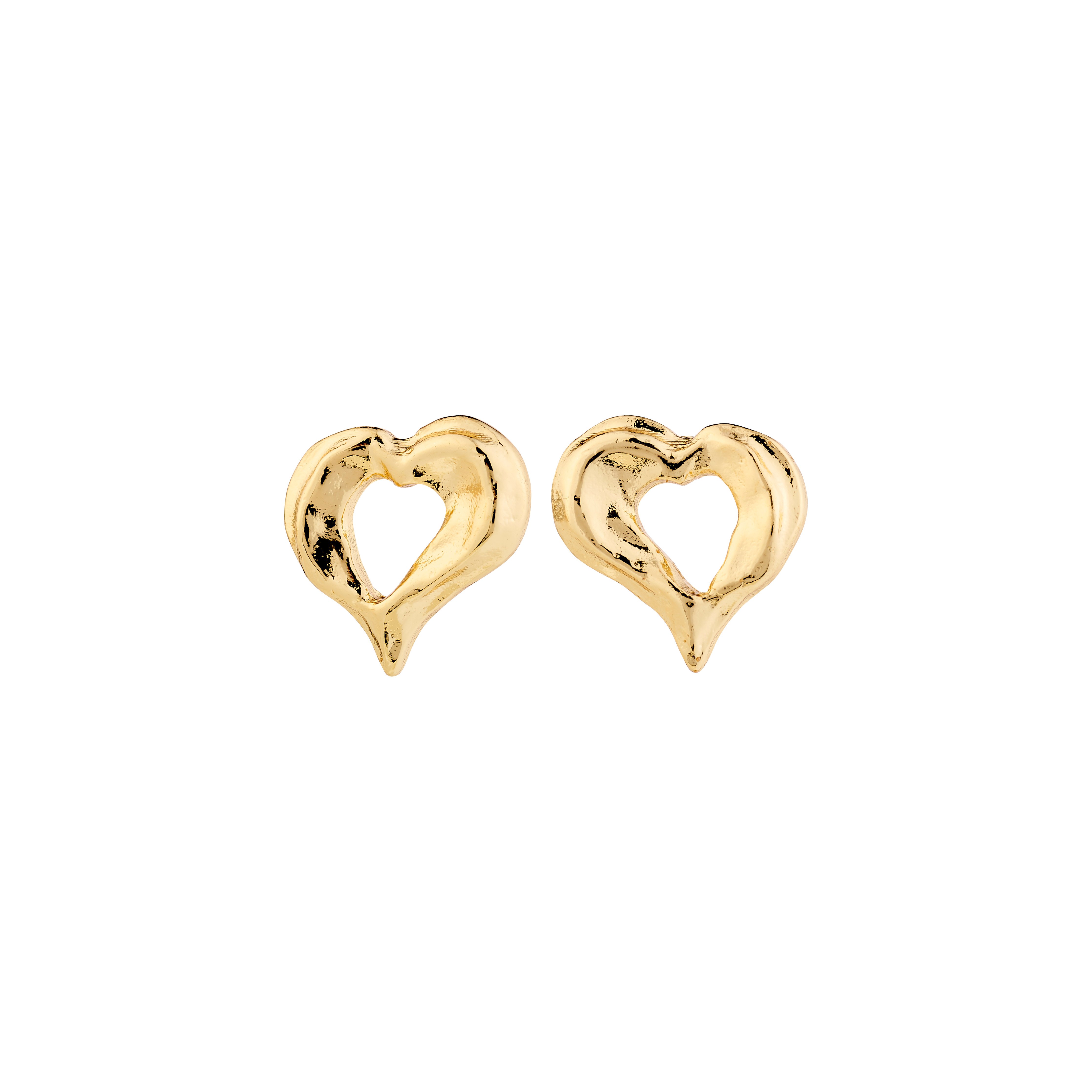PILGRIM - TIDE Heart Earrings - Gold-Plated - 15mm