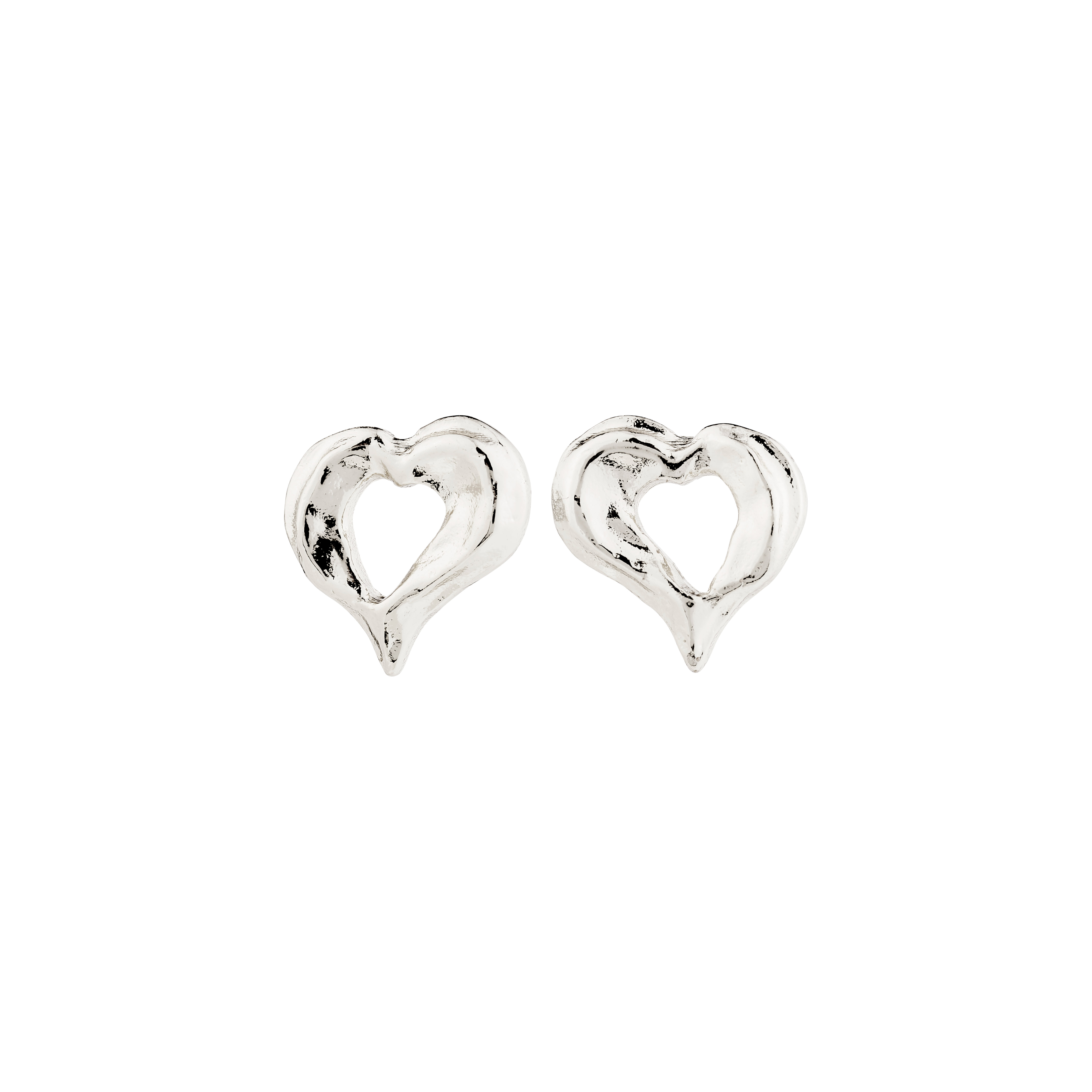 PILGRIM - TIDE Heart Earrings - Silver-Plated - 15mm