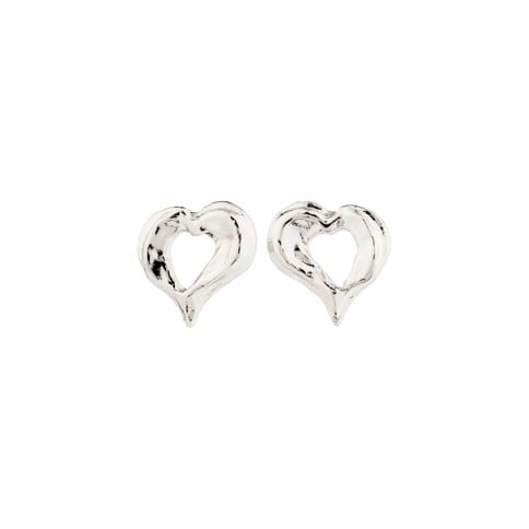 PILGRIM - TIDE Heart Earrings - Silver-Plated - 15mm