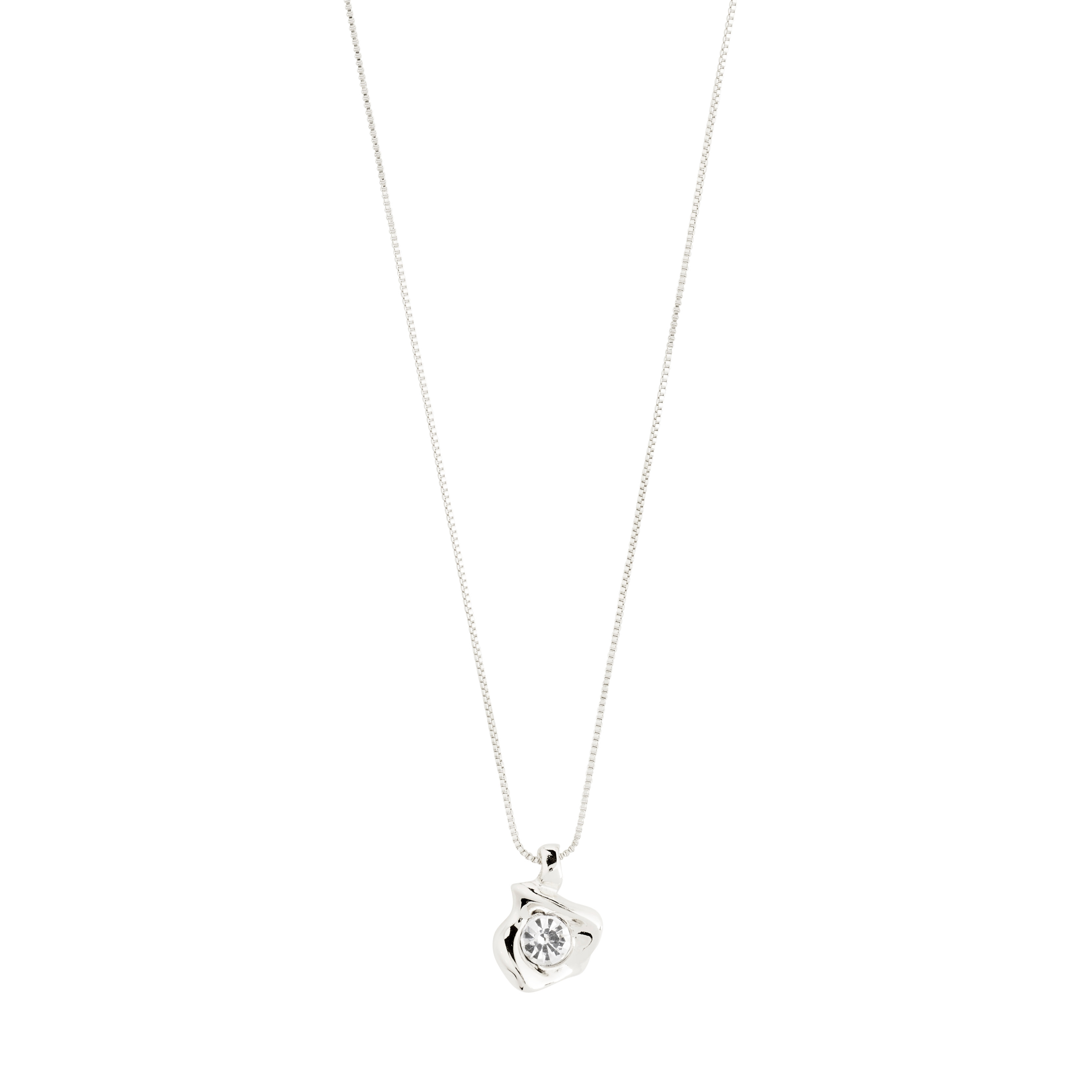 PILGRIM - SUNSET Crystal Necklace - Silver - 40 cm + 9 cm Extension