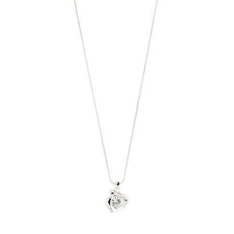 PILGRIM - SUNSET Crystal Necklace - Silver - 40 cm + 9 cm Extension