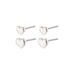 PILGRIM - AFRODITTE Heart Earrings 2-in-1 Set - Silver-Plated - 5 mm / 6 mm
