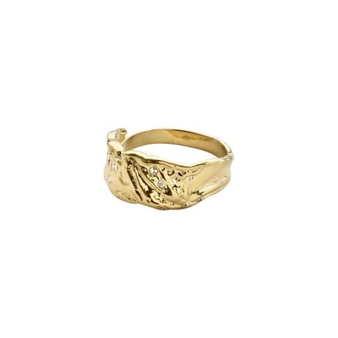 PILGRIM - SOL Organic Shaped Crystal Ring - Gold Plated