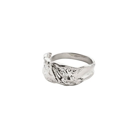 PILGRIM - SOL Organic Shaped Crystal Ring - Silver Plated