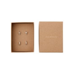 PILGRIM - PIPER Gift Set, Earrings 2-in-1 Set - Silver-Plated - Measures 8 / 12 mm