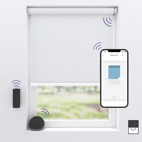 MotionBlinds - Wireless Electric Black-Out Rollerblind - White - 80x190 cm