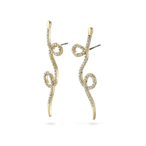 PILGRIM - EBBA Crystal Snake Earrings - Gold-Plated - 4.5 cm