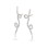 PILGRIM - EBBA Crystal Snake Earrings - Silver-Plated - 4.5 cm