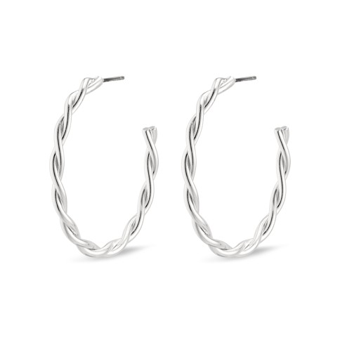 PILGRIM - NAJA Large Hoop Earrings - Silver-Plated - 32 mm