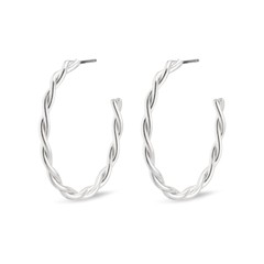 PILGRIM - NAJA Large Hoop Earrings - Silver-Plated - 32 mm