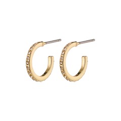 PILGRIM - Roberta Small Crystal Semi-Hoops - Gold Plated - 13 mm