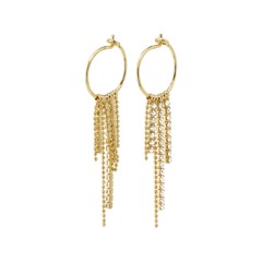 PILGRIM - MAJA Crystal Waterfall Hoop Earrings - Gold-Plated - 50 mm