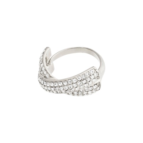PILGRIM - EDTLI Crystal Ring - Silver - Adjustable Size