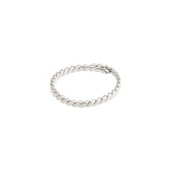 PILGRIM - LULU Twisted Stack Ring - Silver Plated - Adjustable Size