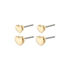 PILGRIM - AFRODITTE Heart Earrings 2-in-1 Set - Gold-Plated - 5 mm / 6 mm
