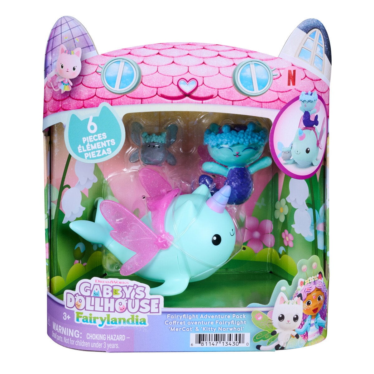 Gabby's Dollhouse - Fairyflight Figure Set - Mercat & Kitty Narwhale