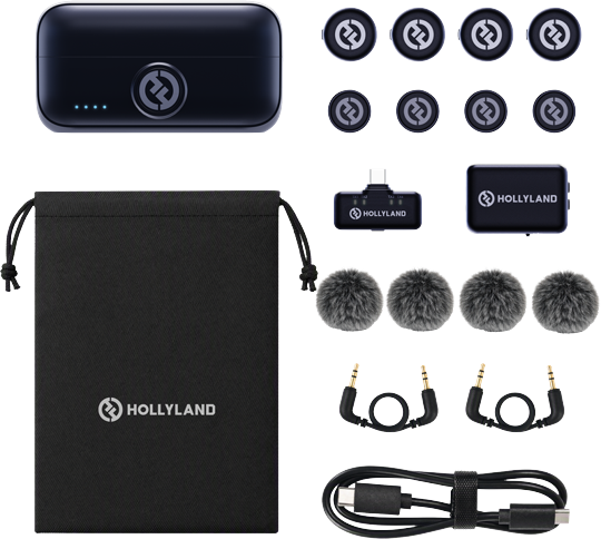 Hollyland - Lark M3 Combo 4TX&2RX odbiornik USB-C i kamerowy oraz 4 x mikrofon bezprzewodowy