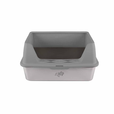 All Ride - Cat Litter Box - Stainless Steel - Grey - 60x40x30 cm