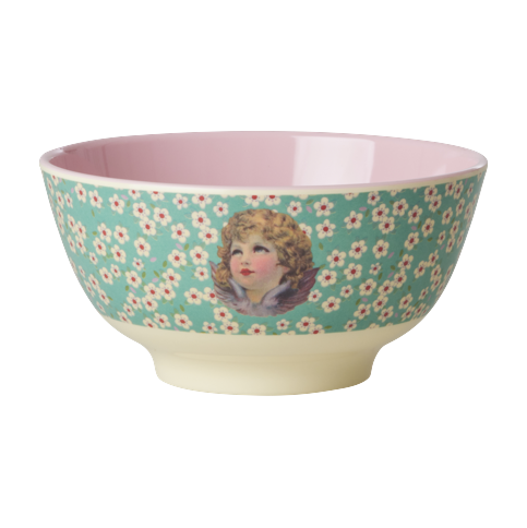 Rice - Melamine Bowl with Angel Print - Green - 700 ml