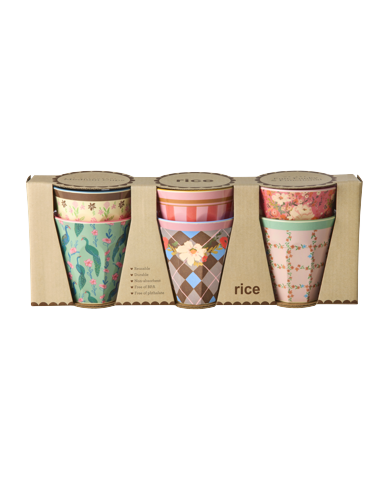 Rice - Melamine Cups with All You Need is Love and... Prints - Small - 160 ml - 6 Pack