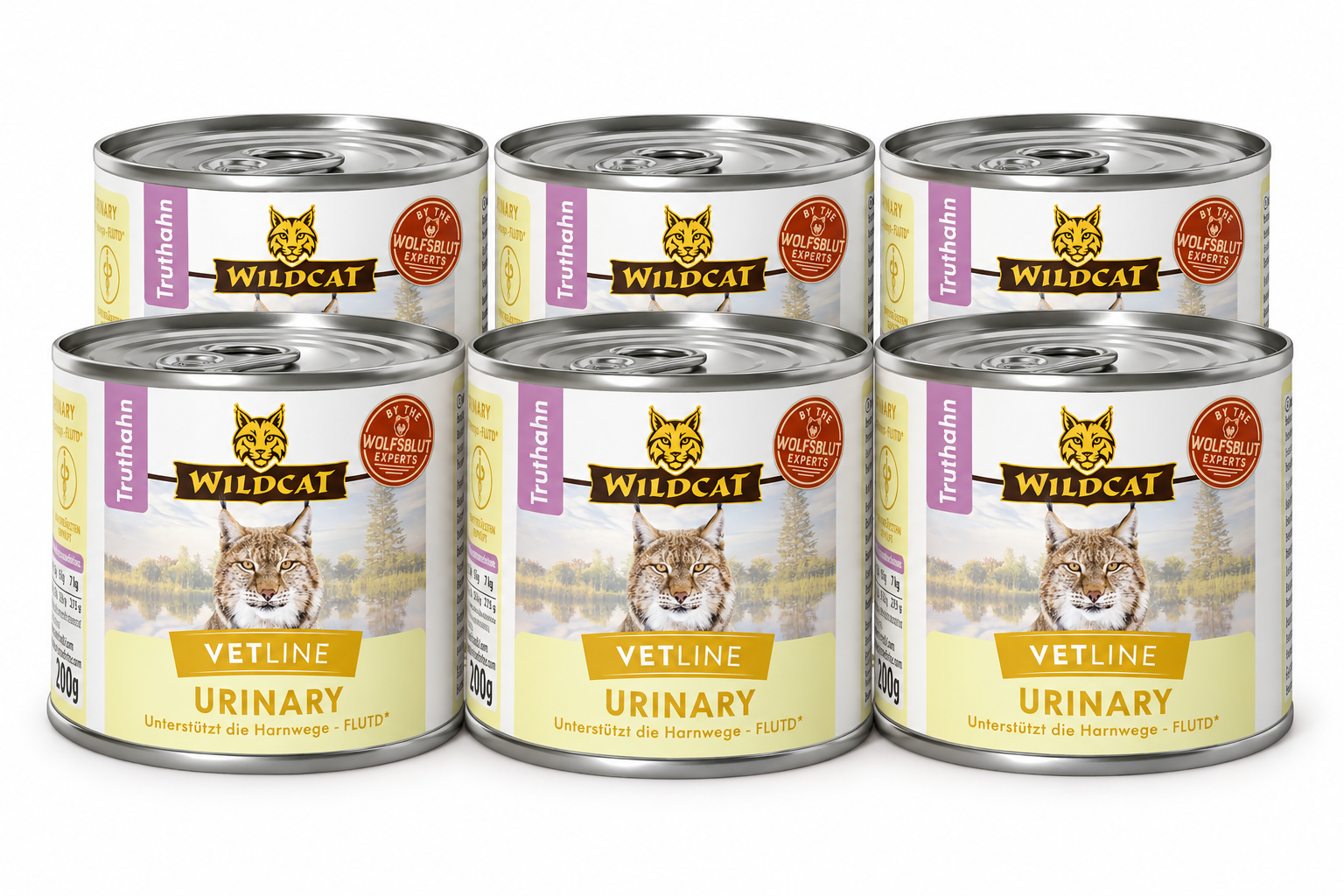 Wildcat - 6 x Vetline Urinary - Turkey 200 gr  INTRO TILBUD