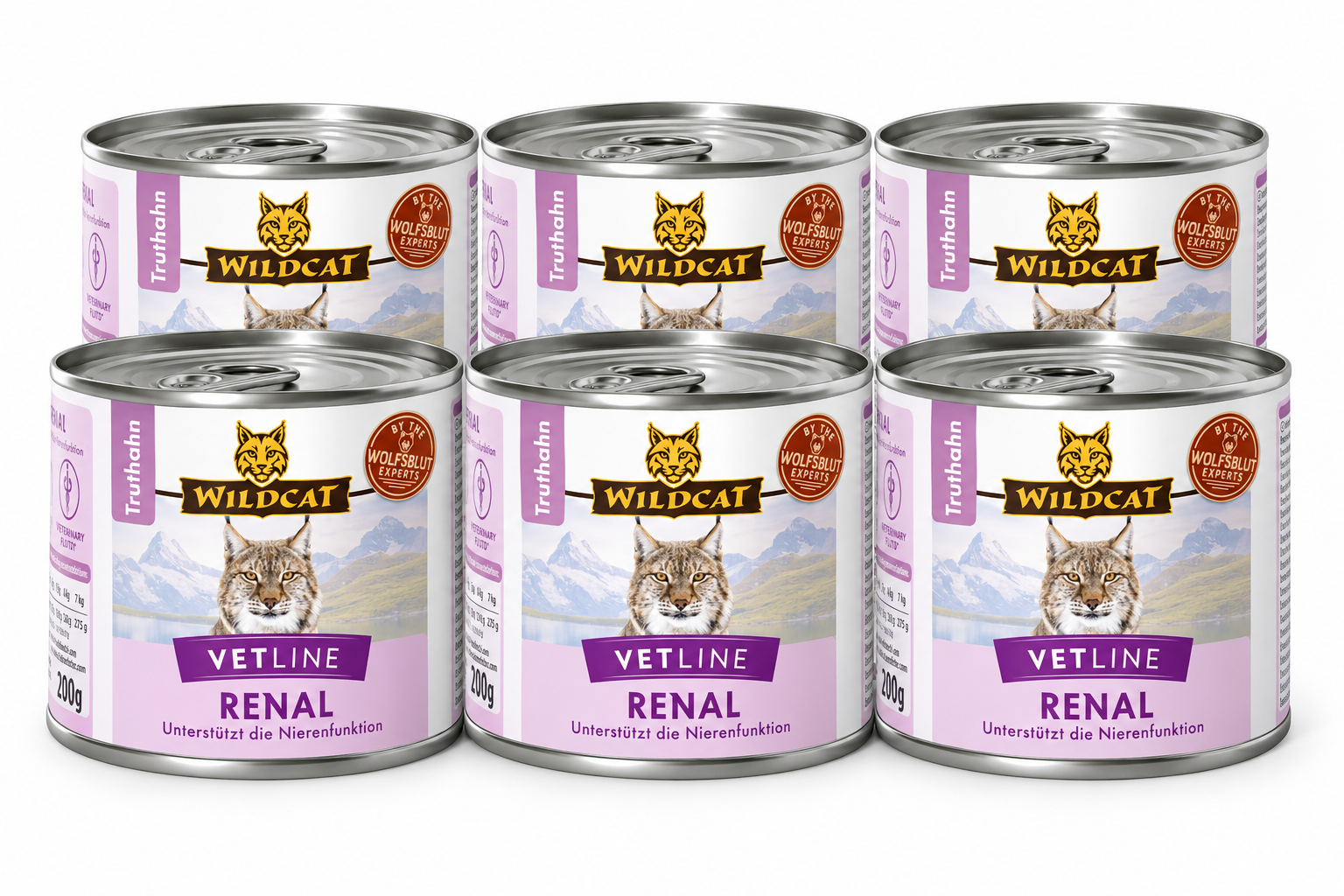 Wildcat - 6 x Vetline Renal - Turkey 200 gr - INTRO TILBUD