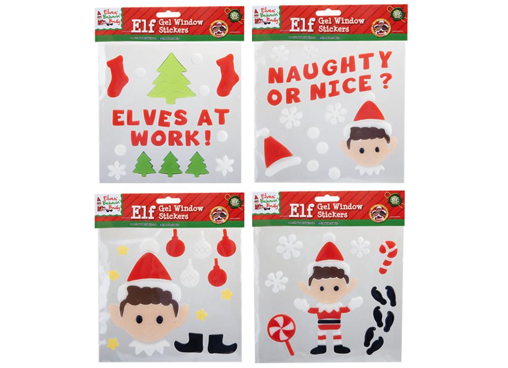 Elves Behavin' Badley - Elf Gel Klistermærker - Set 4 asst.