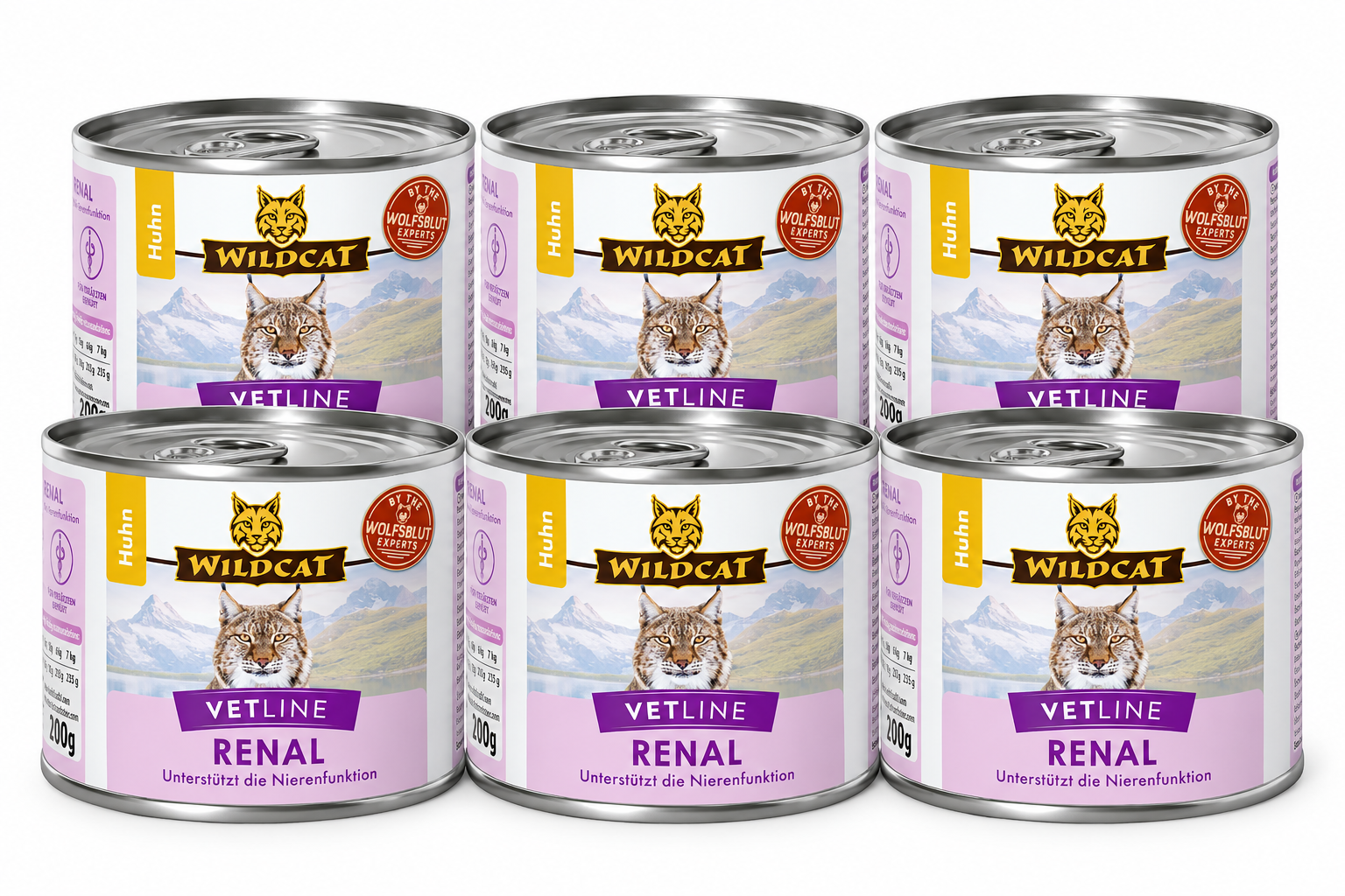Wildcat - 6 x Vetline Renal - Chicken 200 gr  -  INTRO TILBUD