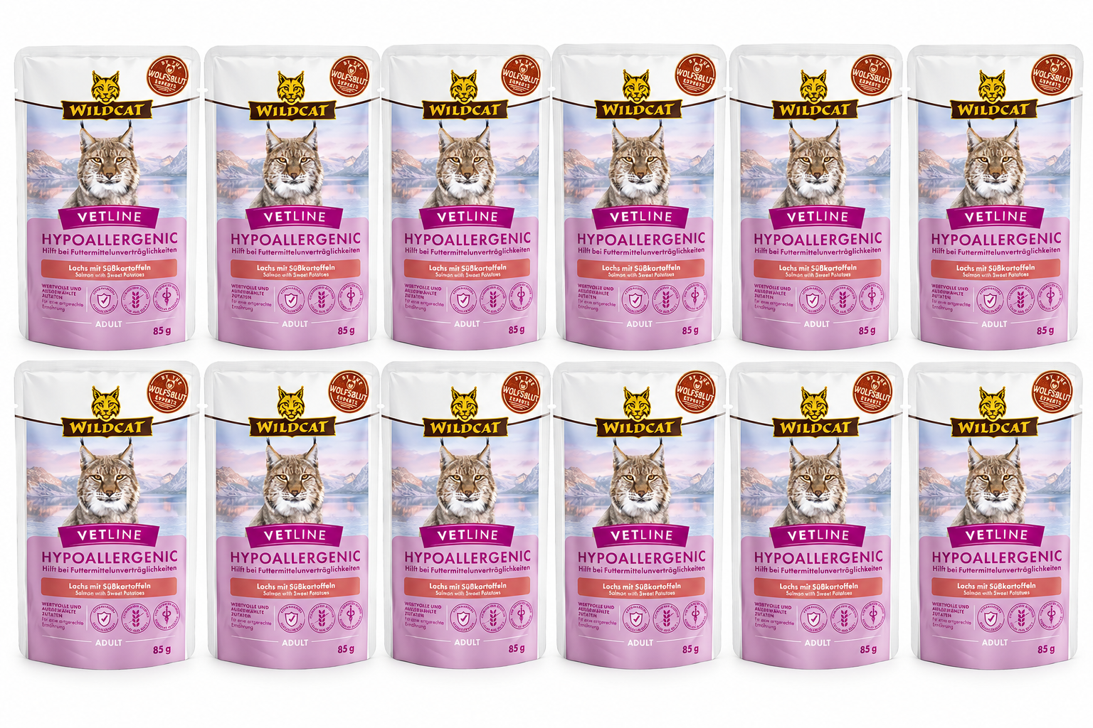 Wildcat - 12x Vetline Hypoallergenic - Salmon 85 gr