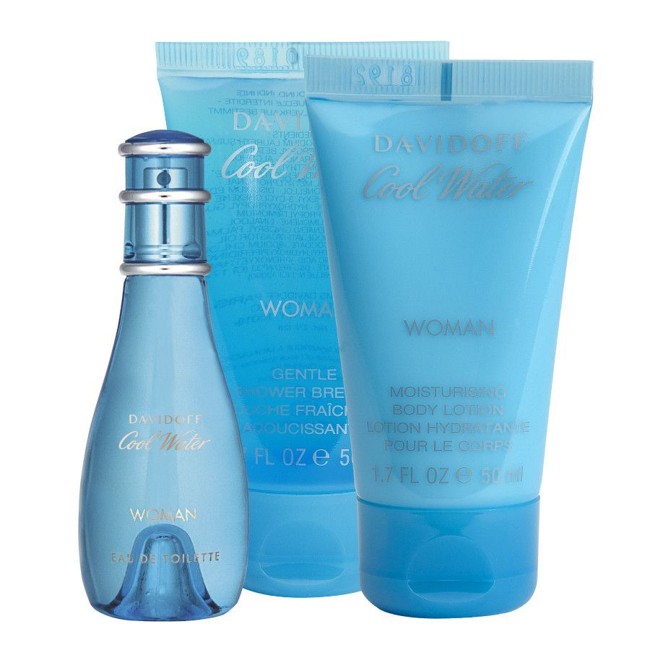 Davidoff - Cool Water Gift Set for Women 30 ml. EDT + Showergel 50 ml + Bodylotion 50 ml.