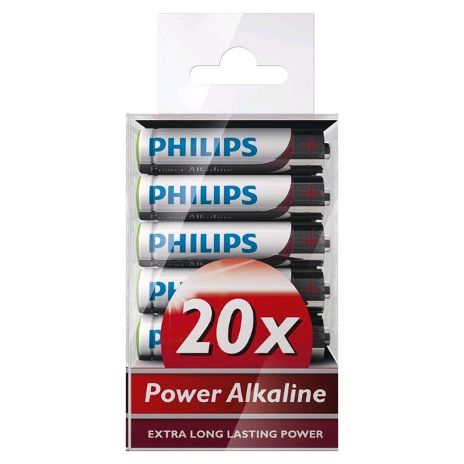 Philips Power Alkaline LR03 AAA tower multi battery 20 pack