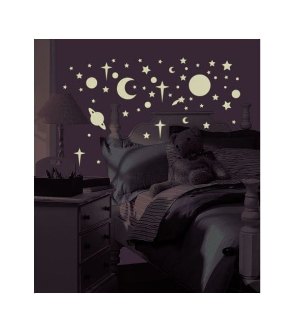 Roommates - Glow in the Dark Stars & Planets  - Wallstickers (RMK1141SCS)