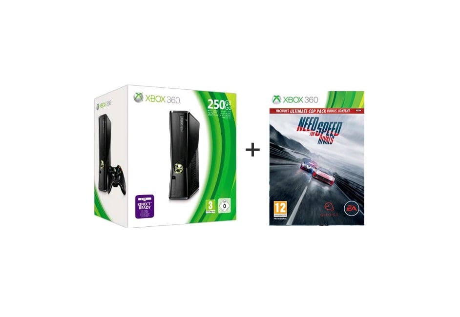 Xbox 360 Slimline Console 250GB + NFS Rivals Nordic Bundle